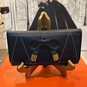 Vintage See by Chloe Ribbon Motif Long Wallet in Black